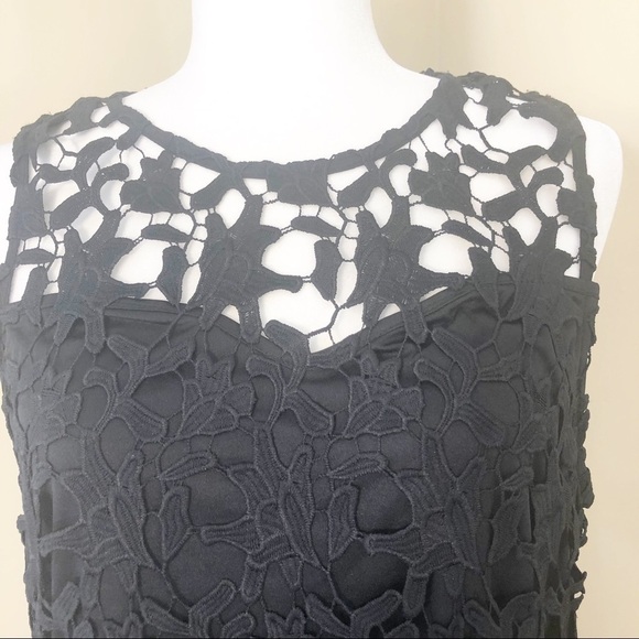 Francesca’s Lace Black Sleeveless Dress NWT -Large - Picture 2 of 10